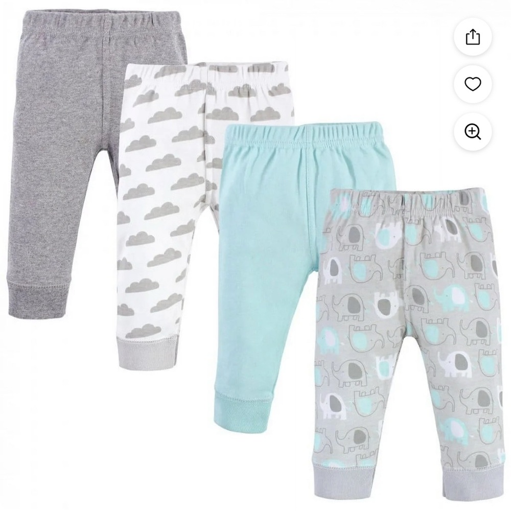 Luvable Friends Gray, White, and Blue Baby Sweatpants Set